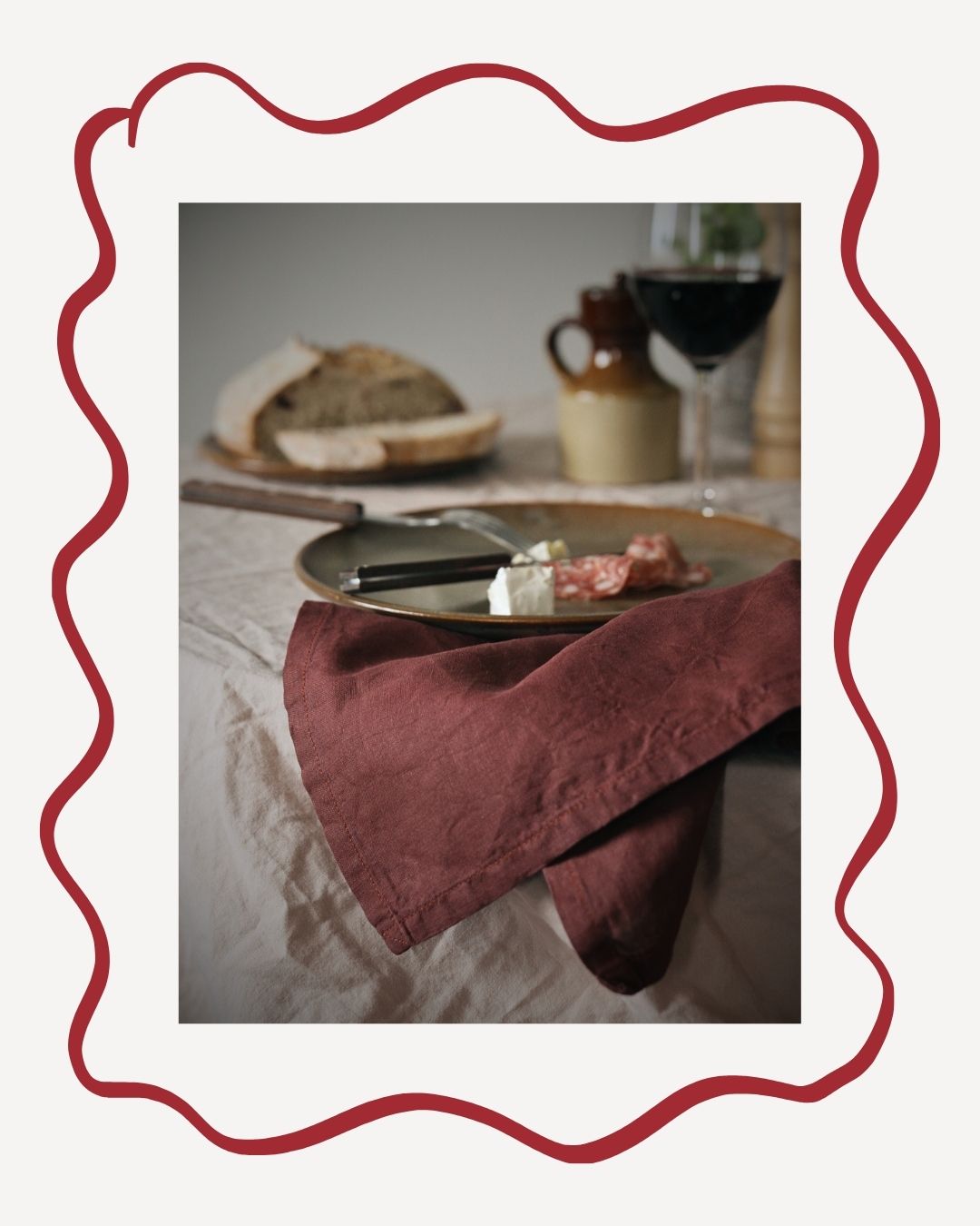 Linen napkins Chestnut